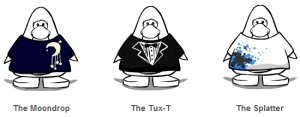 Club Penguin T-Shirt Choices for Penguin Style Catalog