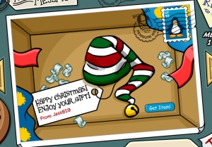 Candy Cane Hat Present Open