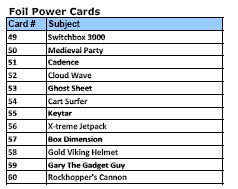 Club Penguin Card-Jitsu Foil Power Cards List